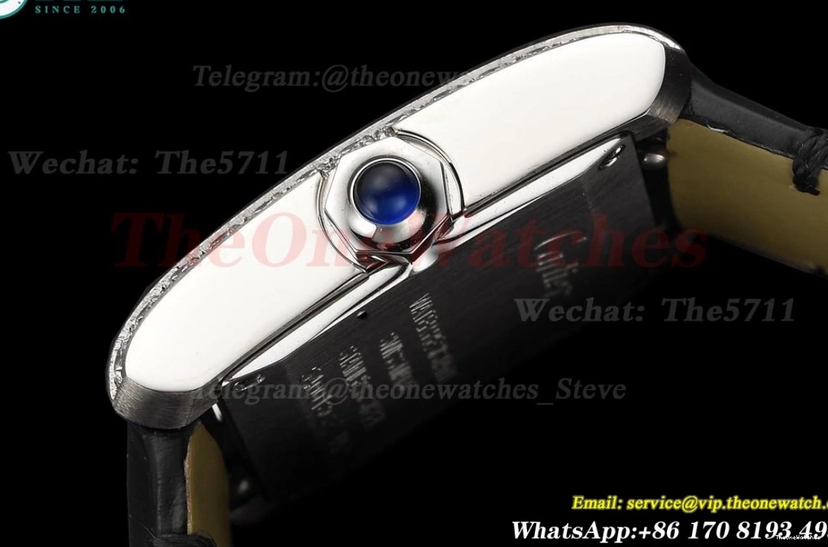 LE Dia Quartz Silver SS 8848F Dial Française Black Tank 21.2mm 0416